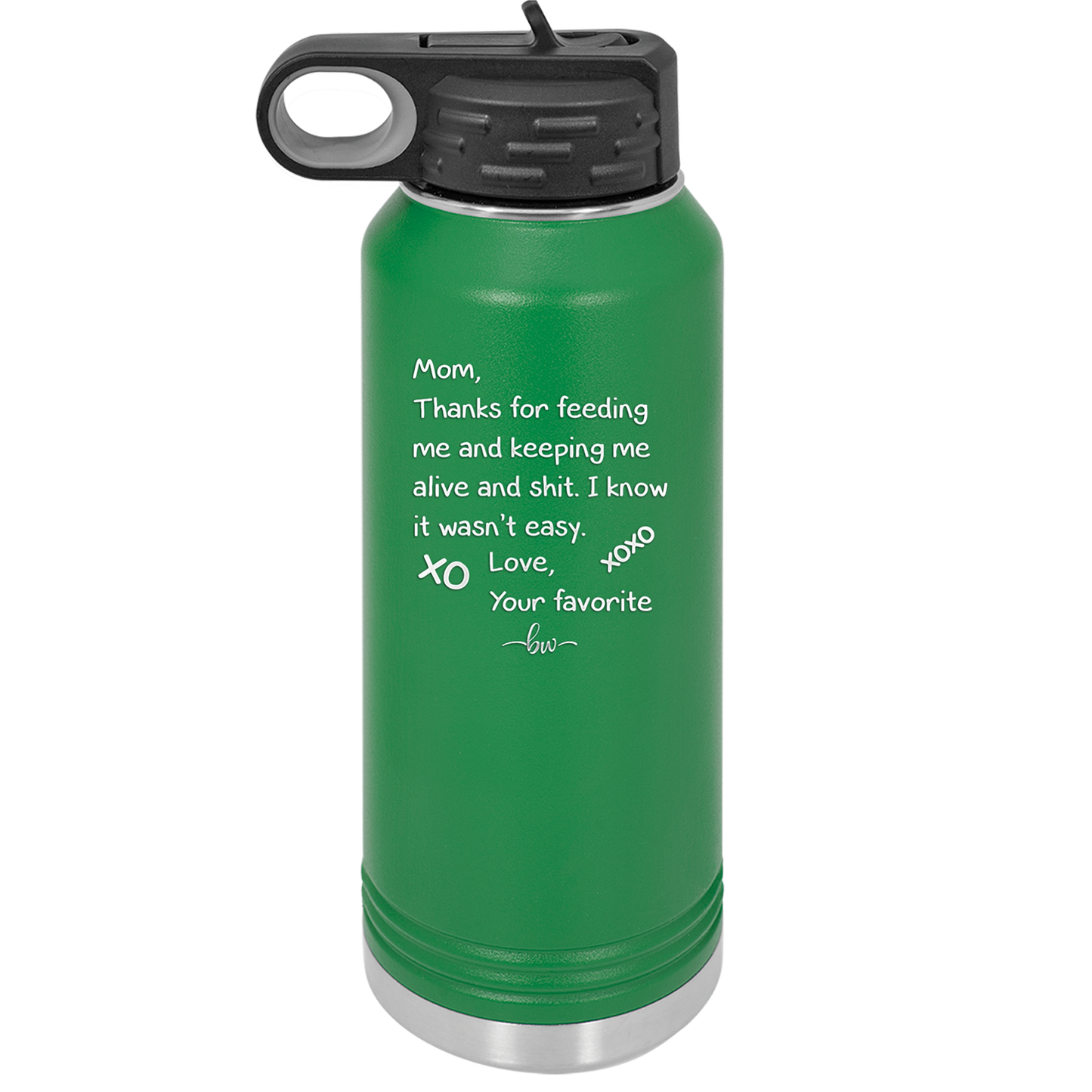 Mom Thanks for Feeding Me and Keeping Me Alive - Laser Engraved Stainless Steel Drinkware - 1166 -