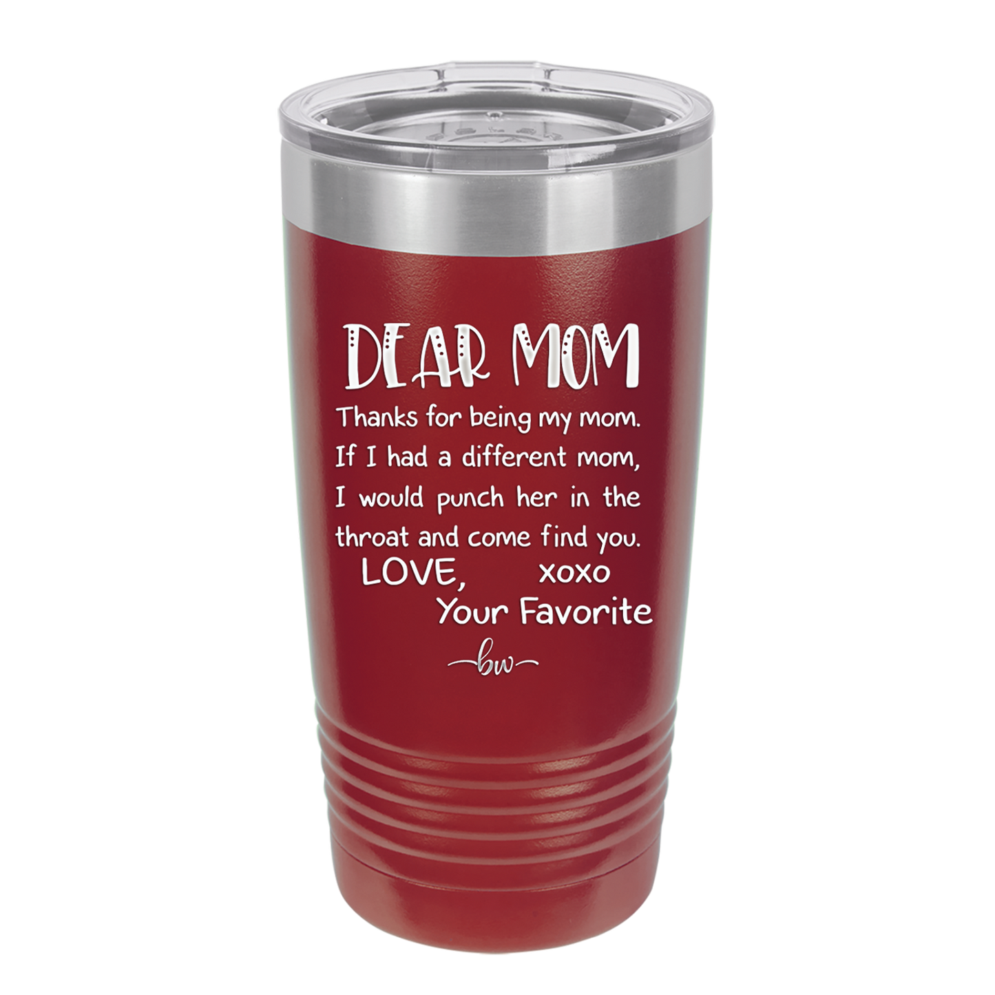 Mom, Thanks for Being my Mom - Laser Engraved Stainless Steel Drinkware - 1167 -