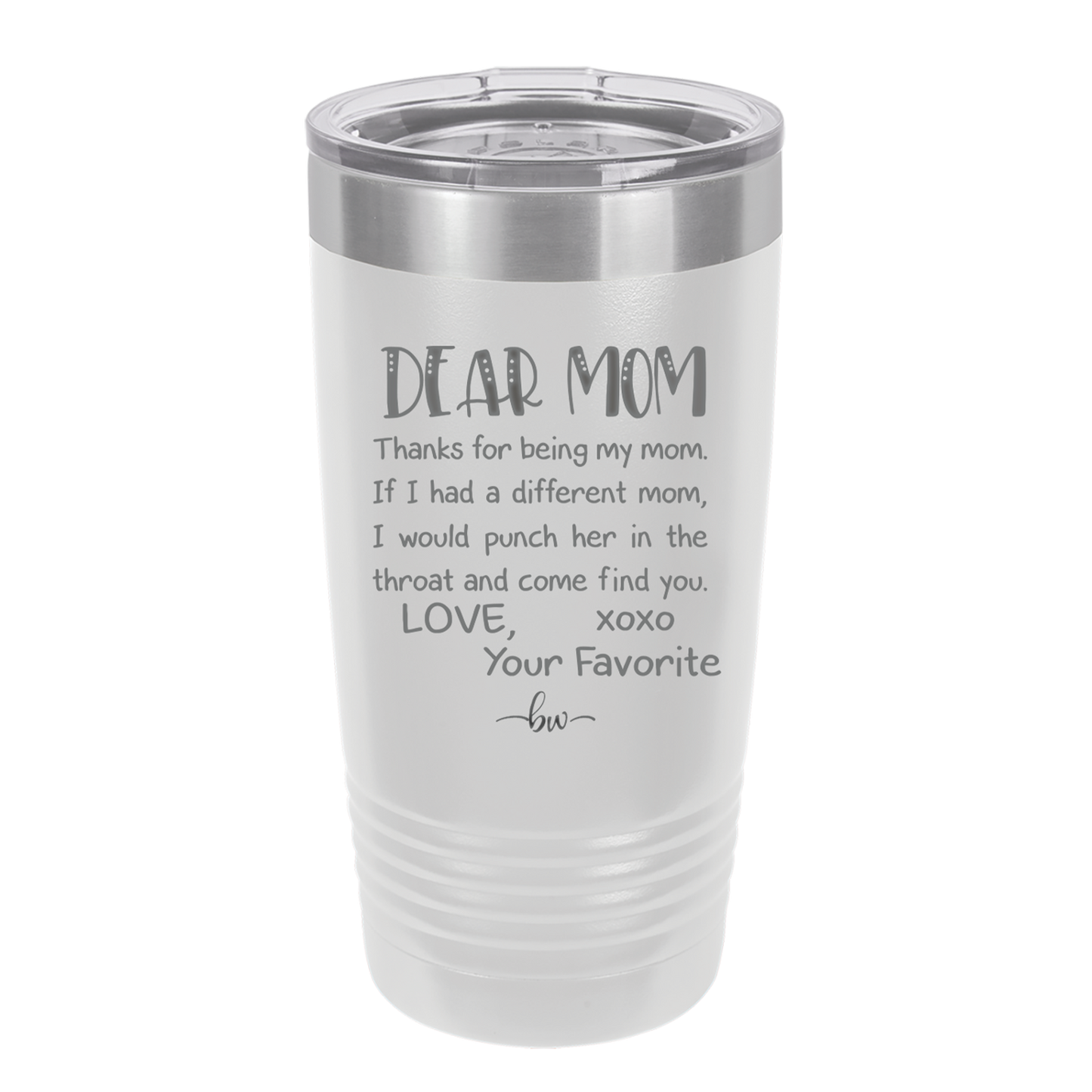 Mom, Thanks for Being my Mom - Laser Engraved Stainless Steel Drinkware - 1167 -