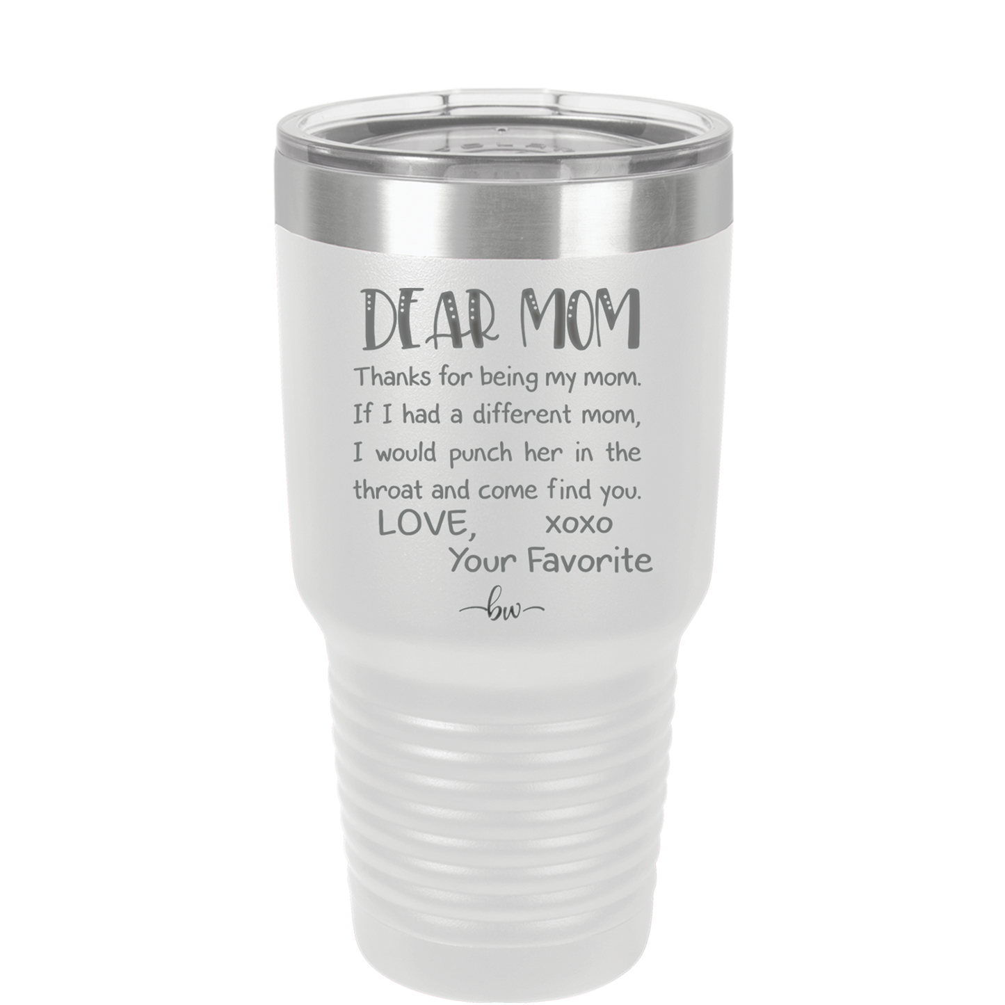 Mom, Thanks for Being my Mom - Laser Engraved Stainless Steel Drinkware - 1167 -