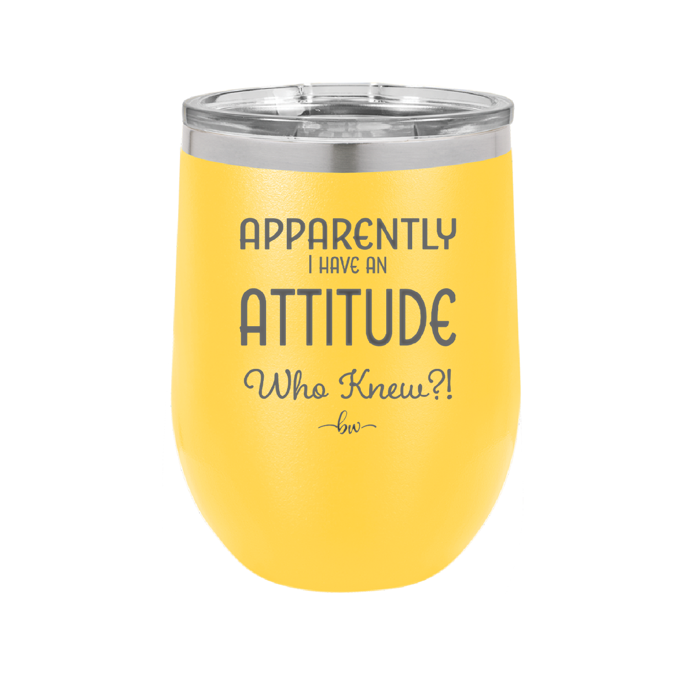 Apparently I Have an Attitude - Laser Engraved Stainless Steel Drinkware - 1182 -
