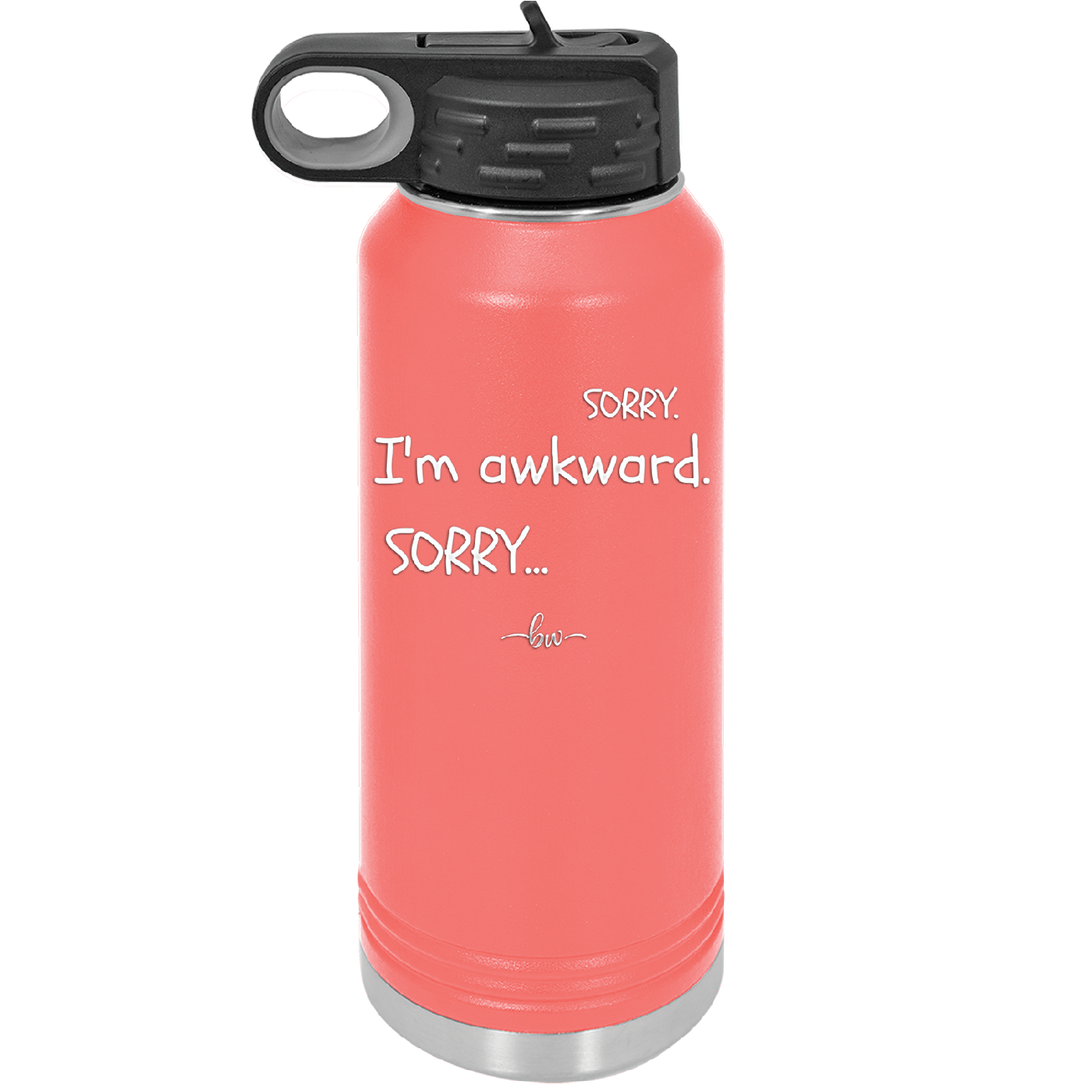 Sorry, I'm Awkward, Sorry - Laser Engraved Stainless Steel Drinkware - 1197 -
