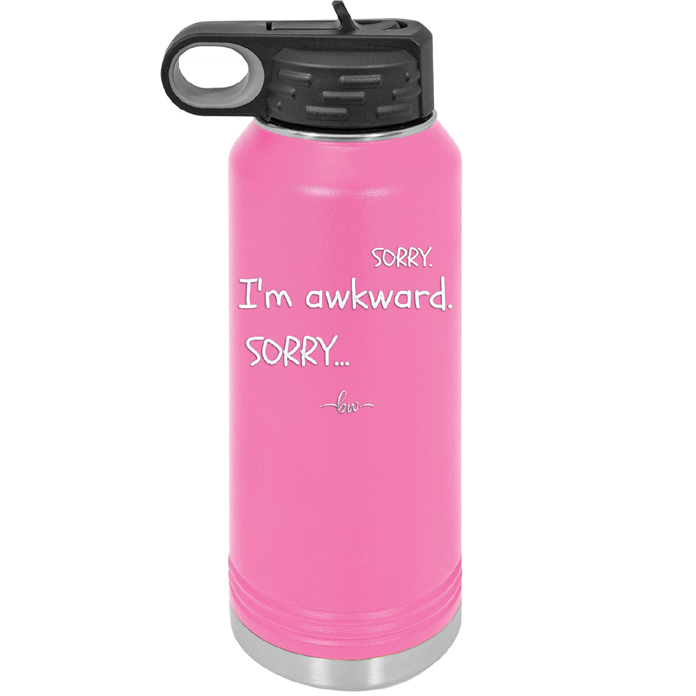Sorry, I'm Awkward, Sorry - Laser Engraved Stainless Steel Drinkware - 1197 -