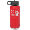 Penguin Pulling Sled with Christmas Gift - Laser Engraved Stainless Steel Drinkware - 1223 -