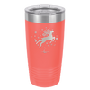 Flying Reindeer with Snowflakes Christmas - Laser Engraved Stainless Steel Drinkware - 1224 -