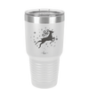 Flying Reindeer with Snowflakes Christmas - Laser Engraved Stainless Steel Drinkware - 1224 -