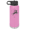Flying Reindeer with Snowflakes Christmas - Laser Engraved Stainless Steel Drinkware - 1224 -