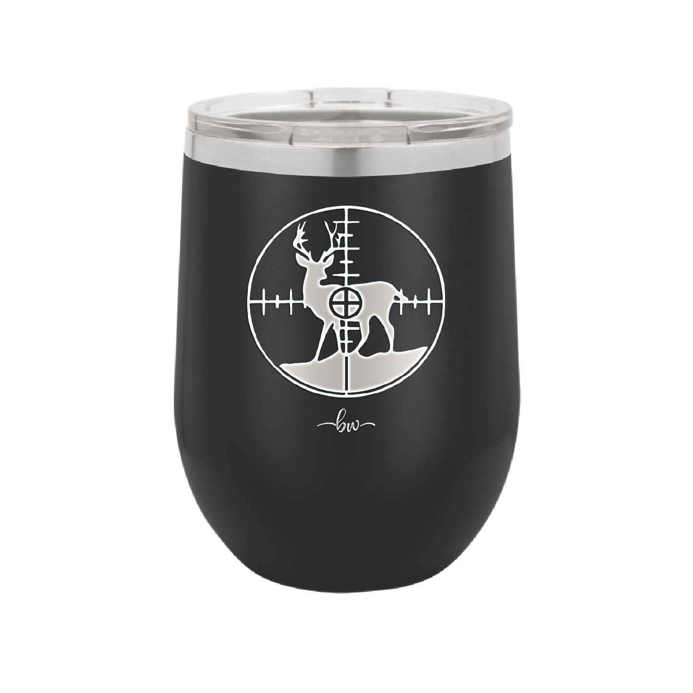 Deer in Crosshair Bullseye Buck Hunter - Laser Engraved Stainless Steel Drinkware - 1246 -