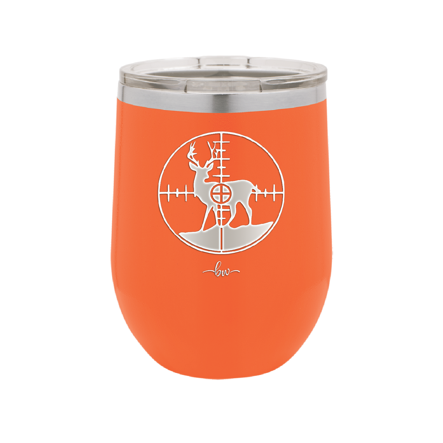 Deer in Crosshair Bullseye Buck Hunter - Laser Engraved Stainless Steel Drinkware - 1246 -