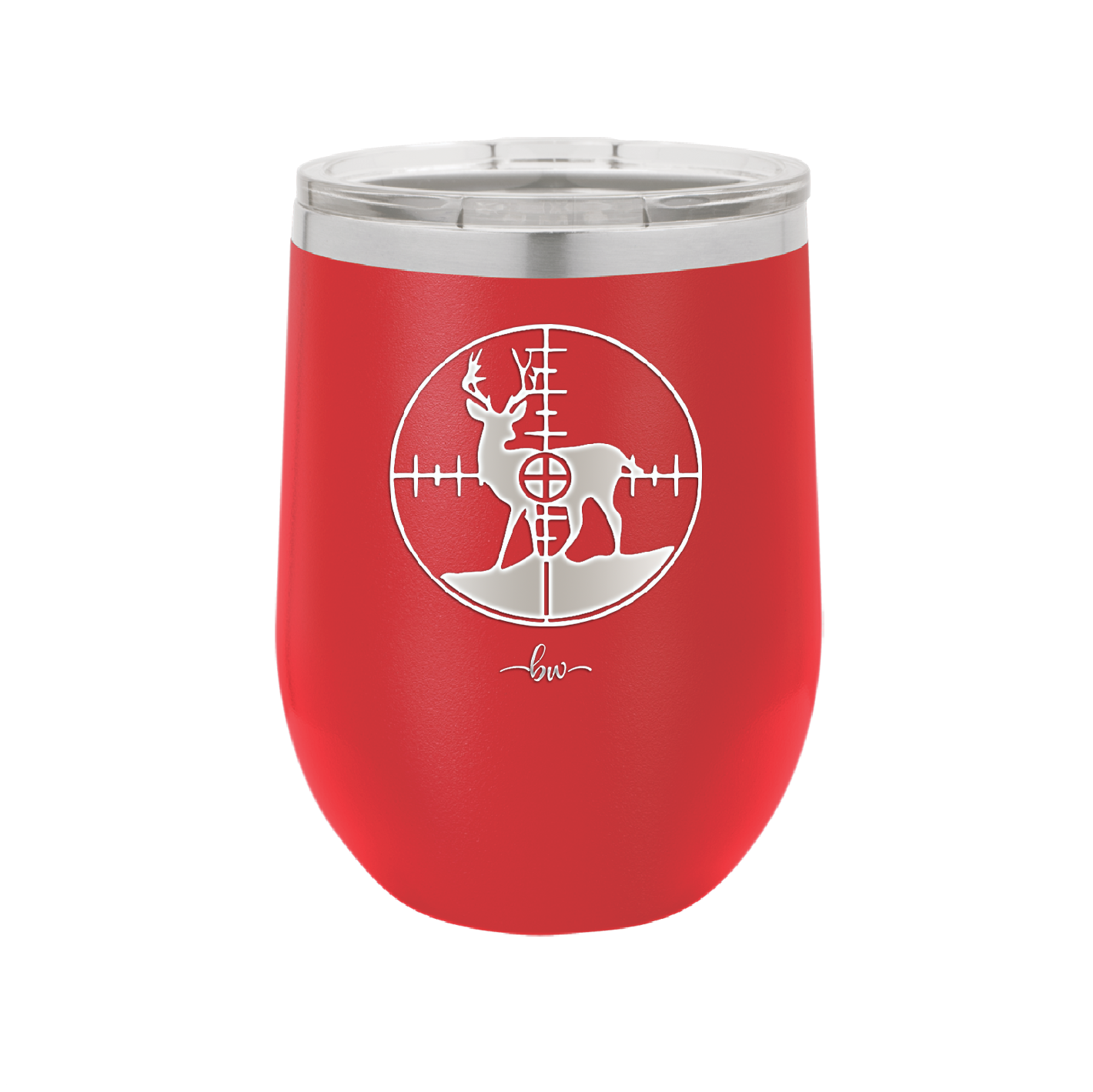 Deer in Crosshair Bullseye Buck Hunter - Laser Engraved Stainless Steel Drinkware - 1246 -