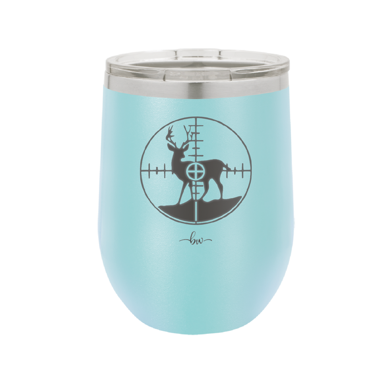 Deer in Crosshair Bullseye Buck Hunter - Laser Engraved Stainless Steel Drinkware - 1246 -