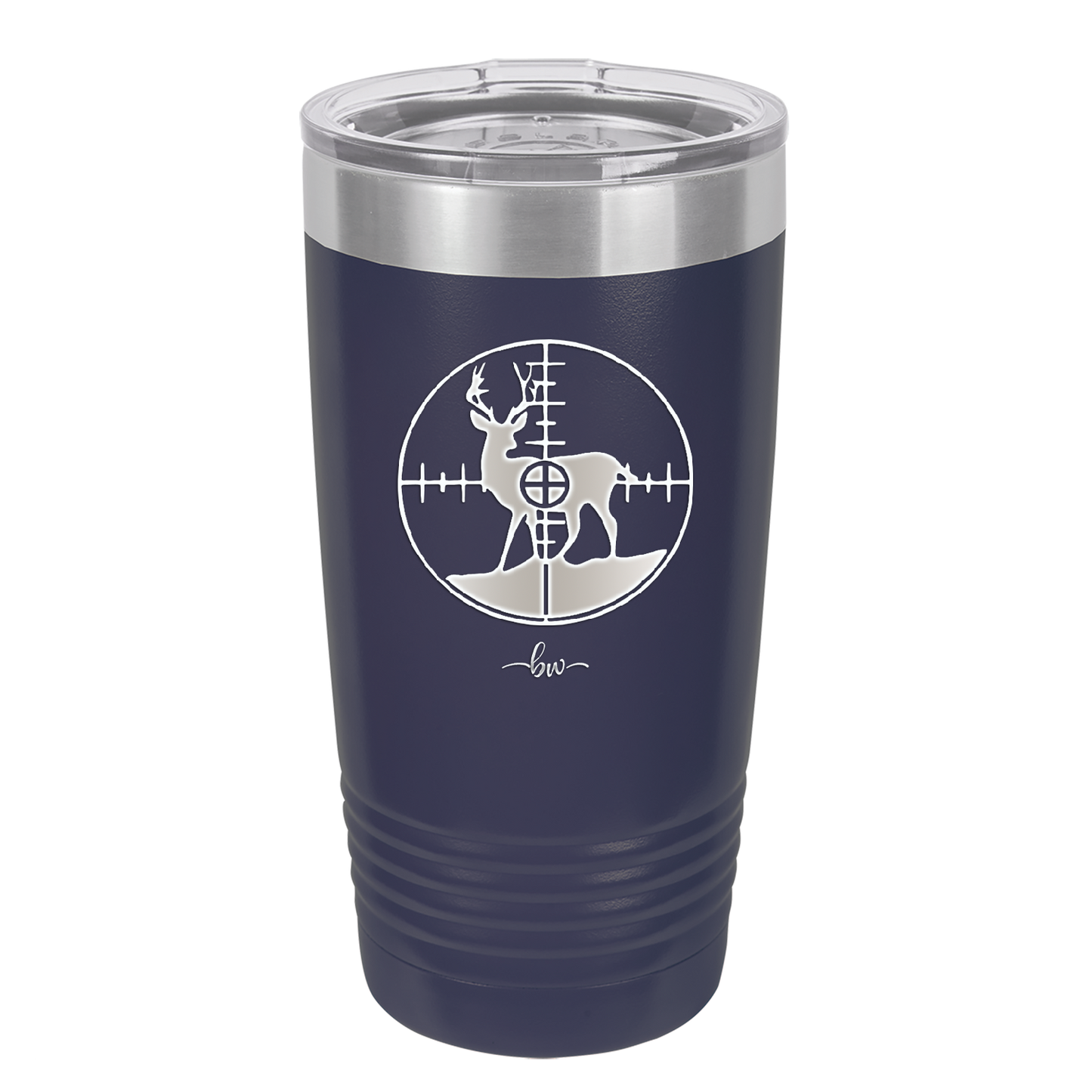 Deer in Crosshair Bullseye Buck Hunter - Laser Engraved Stainless Steel Drinkware - 1246 -