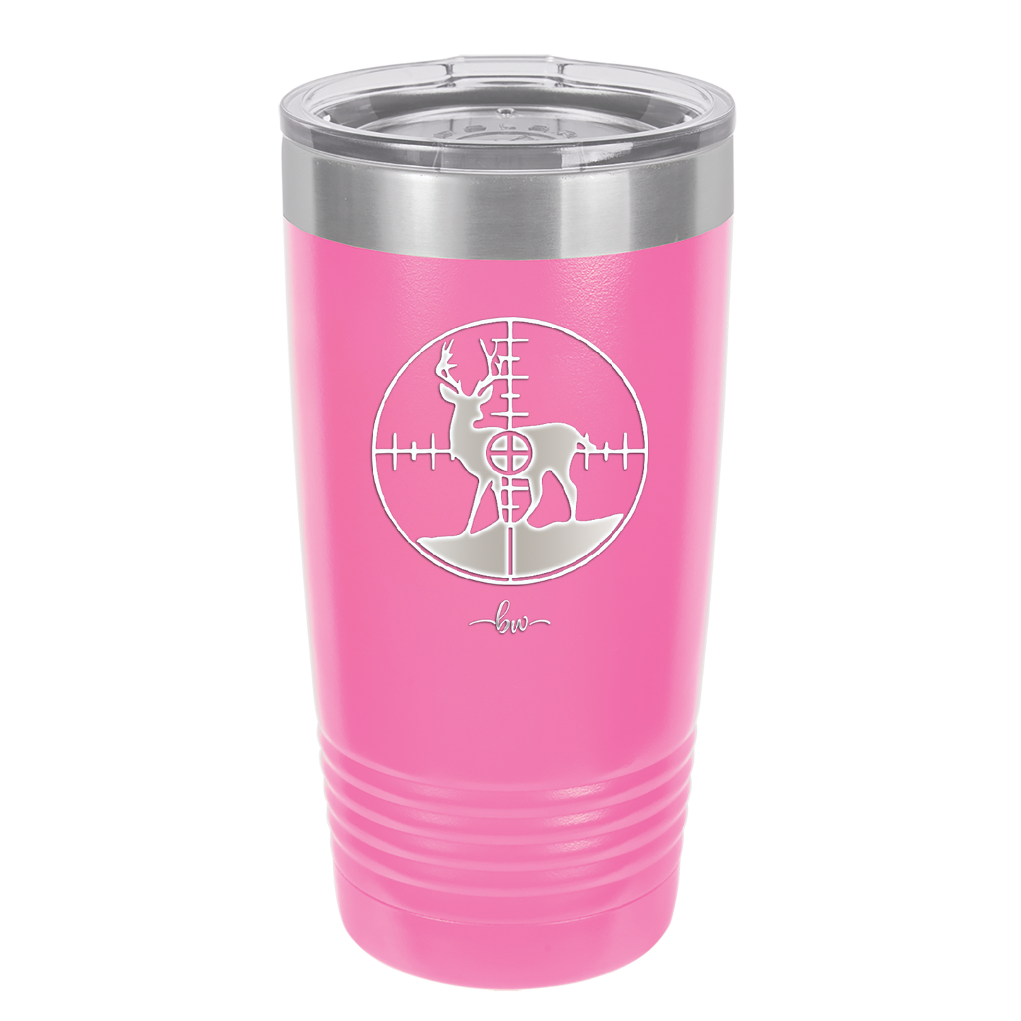 Deer in Crosshair Bullseye Buck Hunter - Laser Engraved Stainless Steel Drinkware - 1246 -