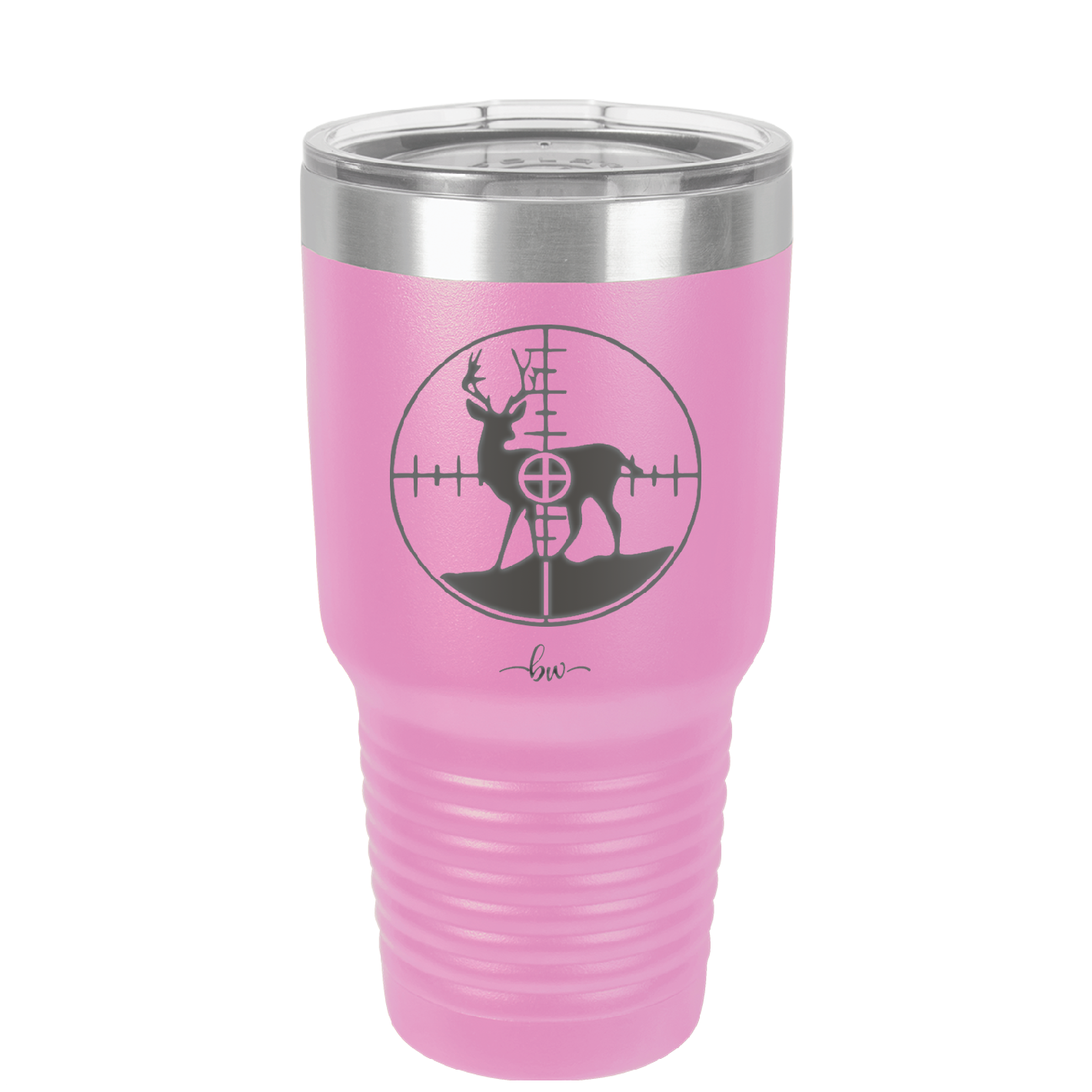 Deer in Crosshair Bullseye Buck Hunter - Laser Engraved Stainless Steel Drinkware - 1246 -