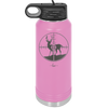 Deer in Crosshair Bullseye Buck Hunter - Laser Engraved Stainless Steel Drinkware - 1246 -