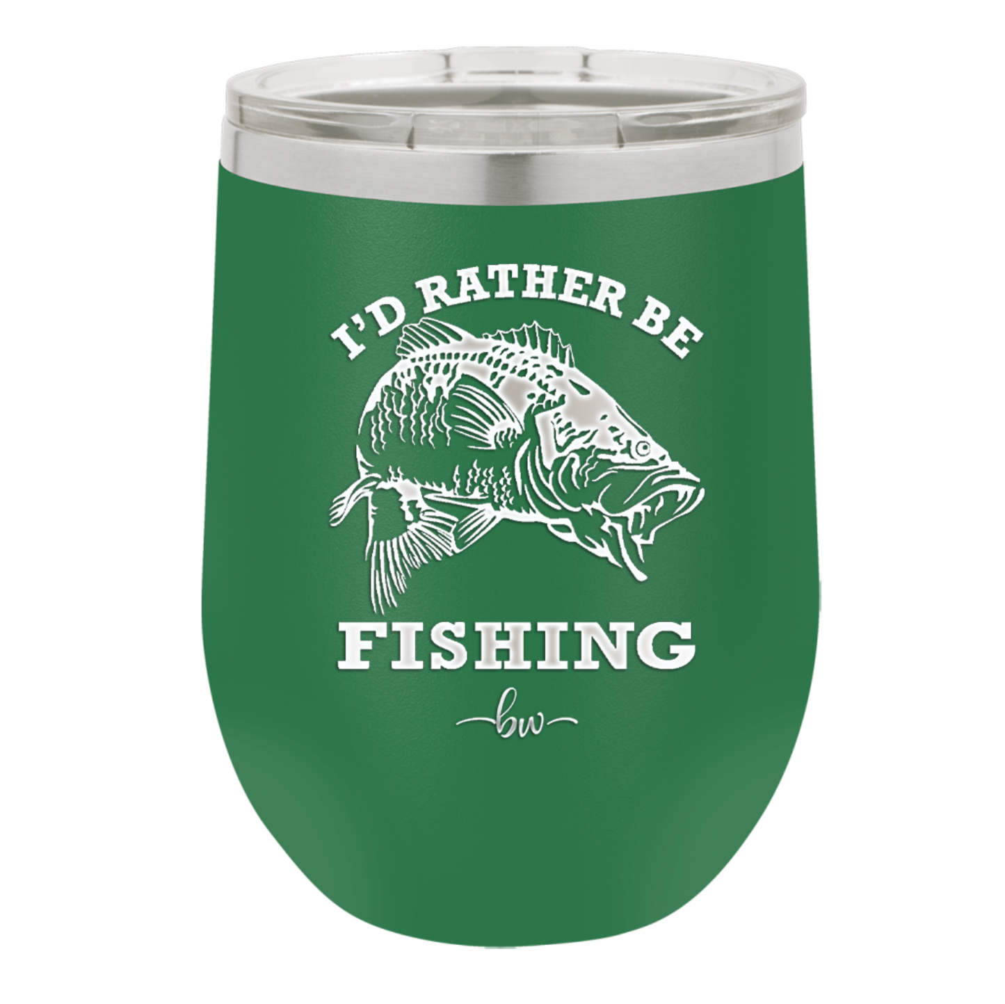 I'd Rather Be Fishing Bass - Laser Engraved Stainless Steel Drinkware - 1247 -