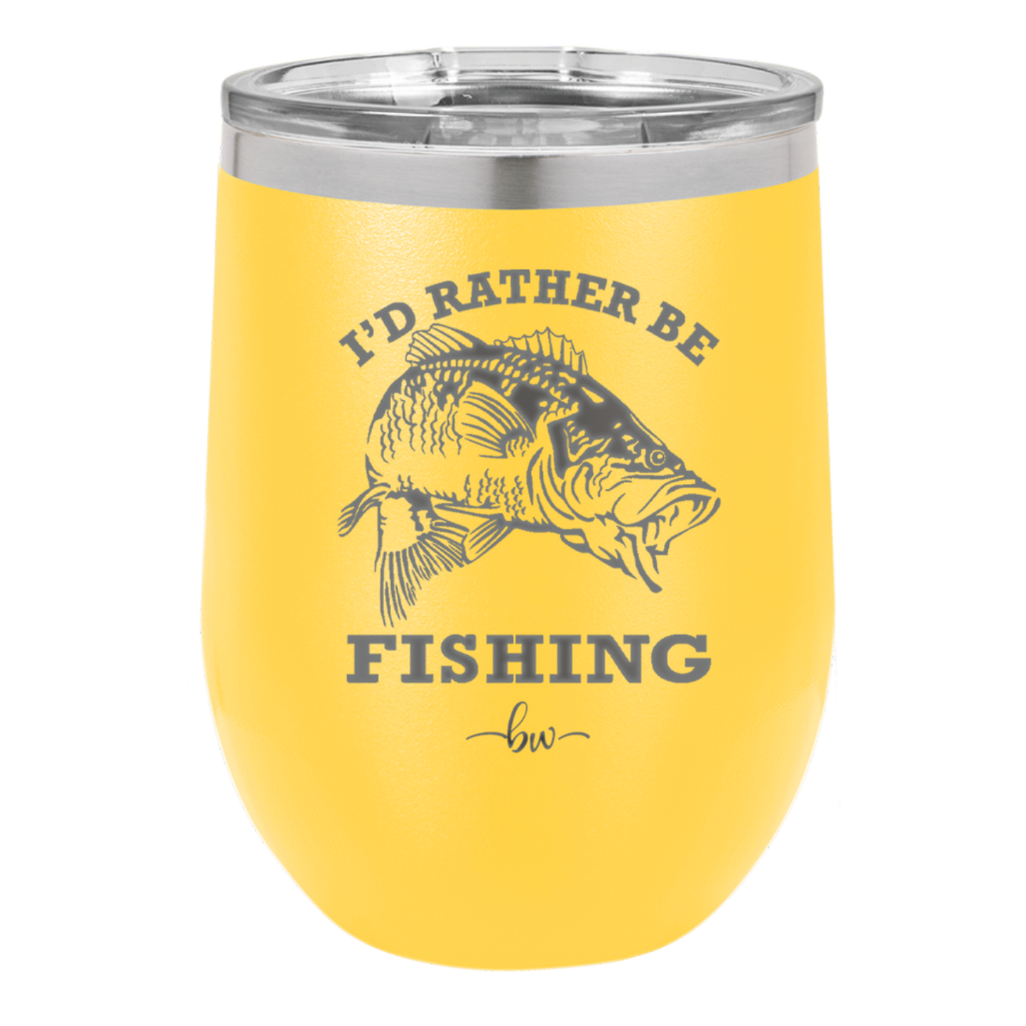 I'd Rather Be Fishing Bass - Laser Engraved Stainless Steel Drinkware - 1247 -