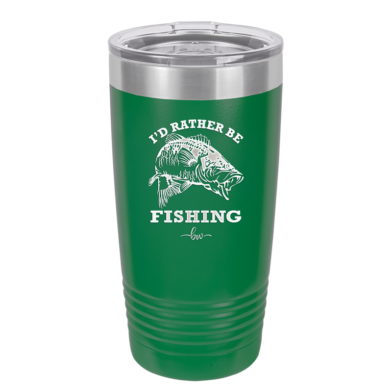 I'd Rather Be Fishing Bass - Laser Engraved Stainless Steel Drinkware - 1247 -