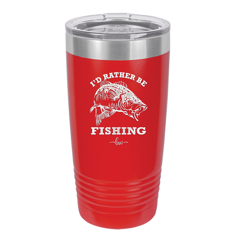 I'd Rather Be Fishing Bass - Laser Engraved Stainless Steel Drinkware - 1247 -