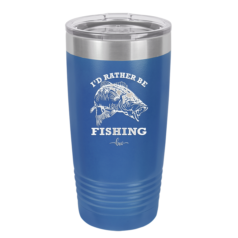 I'd Rather Be Fishing Bass - Laser Engraved Stainless Steel Drinkware - 1247 -