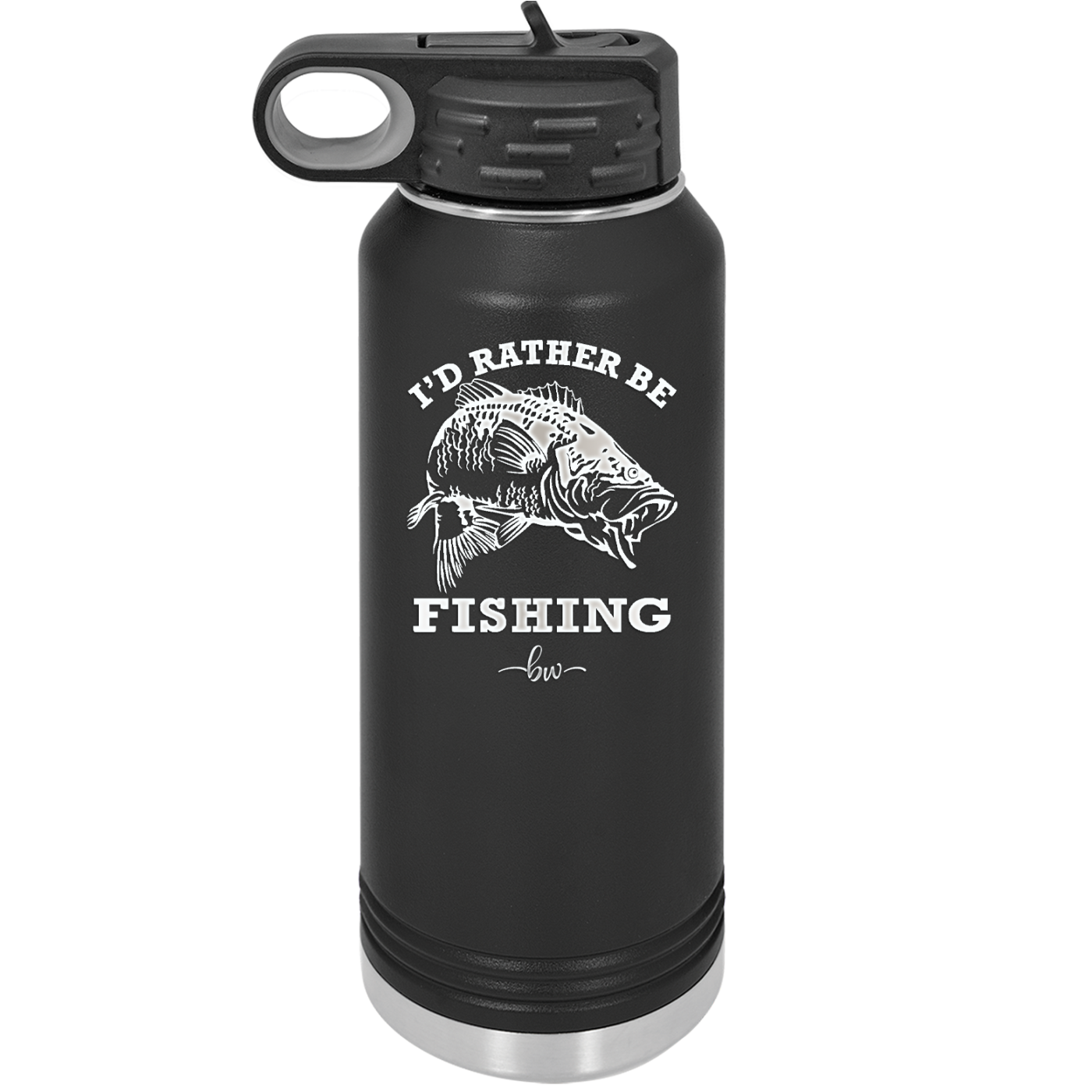 I'd Rather Be Fishing Bass - Laser Engraved Stainless Steel Drinkware - 1247 -
