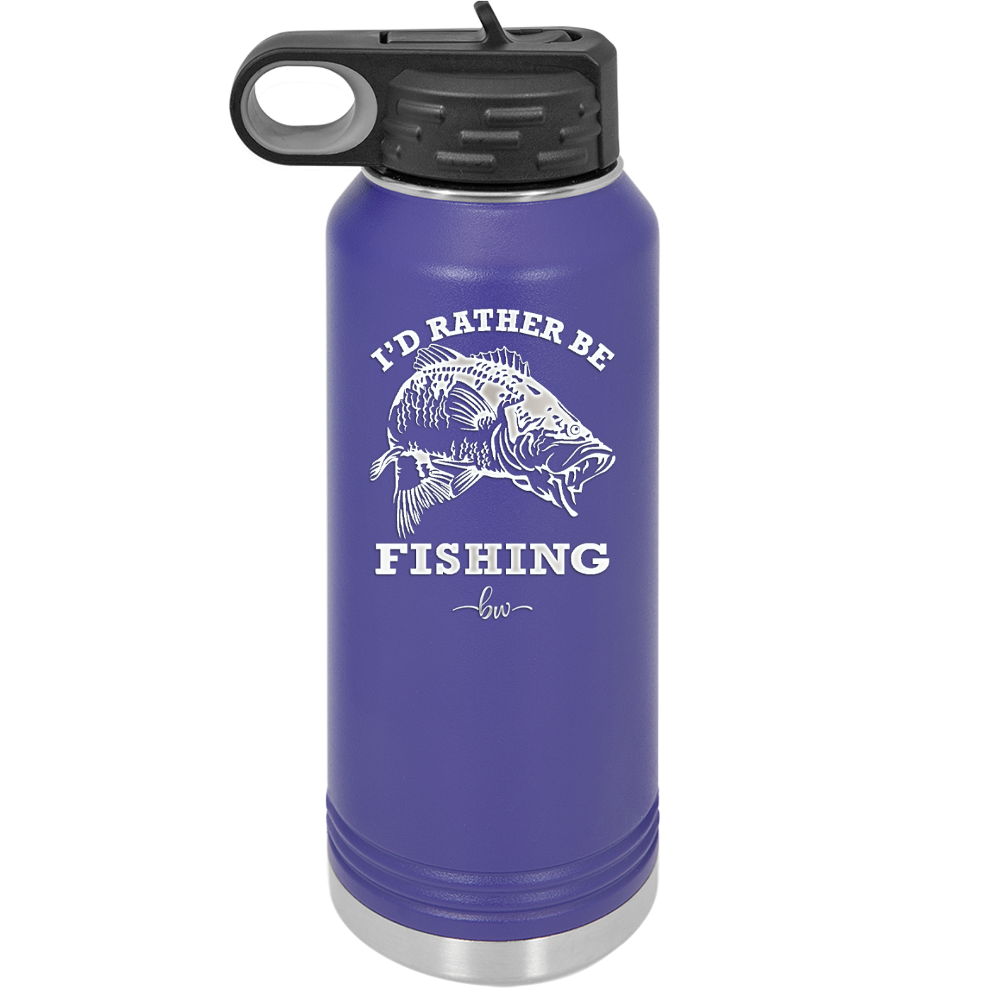 I'd Rather Be Fishing Bass - Laser Engraved Stainless Steel Drinkware - 1247 -