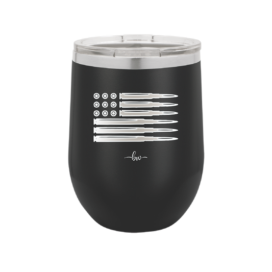 Bullet Flag - Laser Engraved Stainless Steel Drinkware - 1253 -