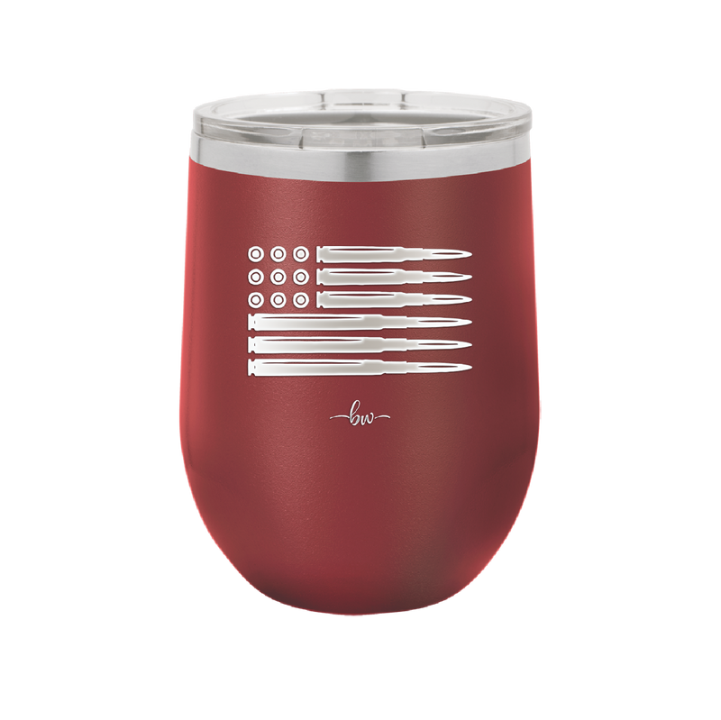 Bullet Flag - Laser Engraved Stainless Steel Drinkware - 1253 -
