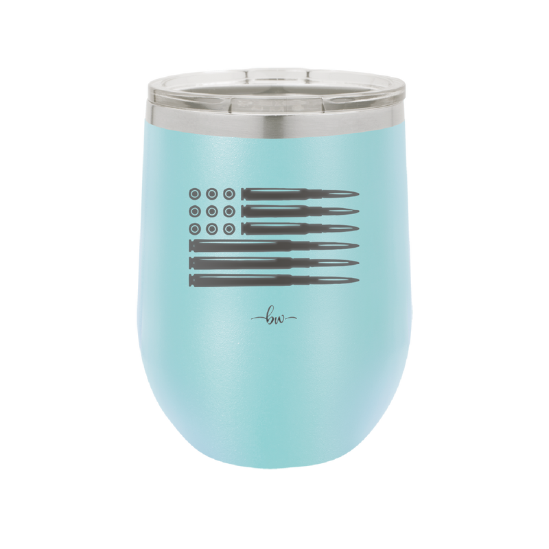 Bullet Flag - Laser Engraved Stainless Steel Drinkware - 1253 -