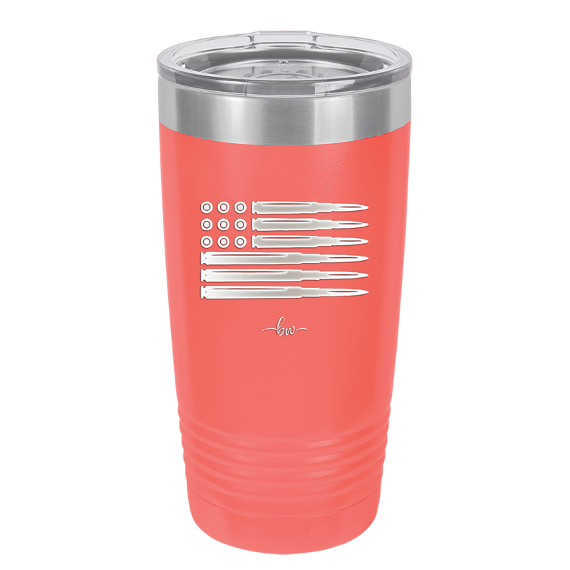 Bullet Flag - Laser Engraved Stainless Steel Drinkware - 1253 -