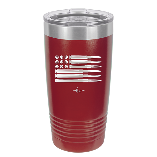 Bullet Flag - Laser Engraved Stainless Steel Drinkware - 1253 -
