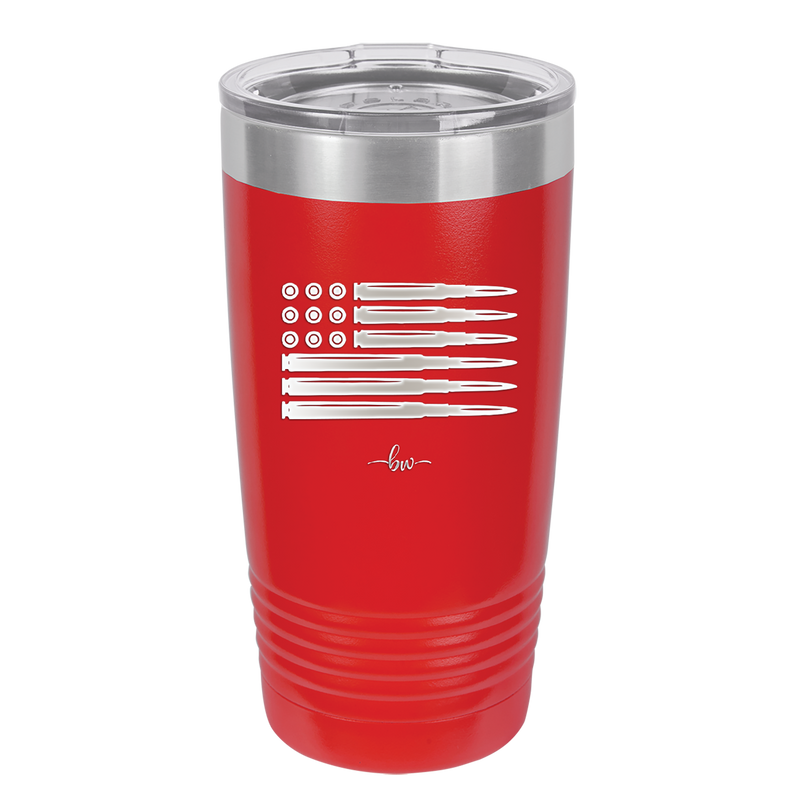 Bullet Flag - Laser Engraved Stainless Steel Drinkware - 1253 -