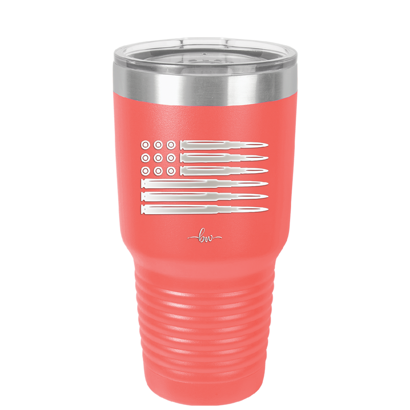 Bullet Flag - Laser Engraved Stainless Steel Drinkware - 1253 -