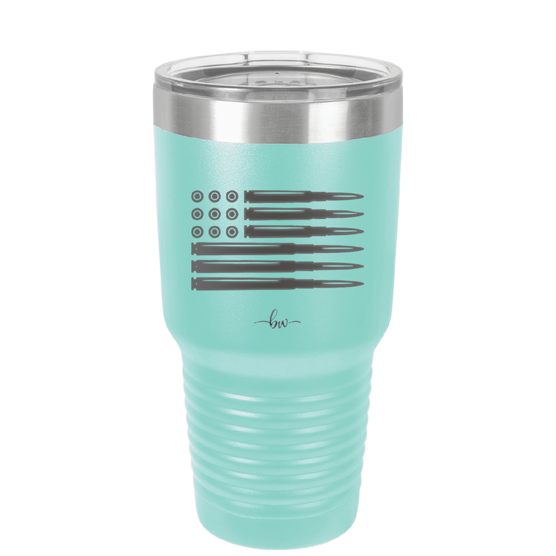 Bullet Flag - Laser Engraved Stainless Steel Drinkware - 1253 -