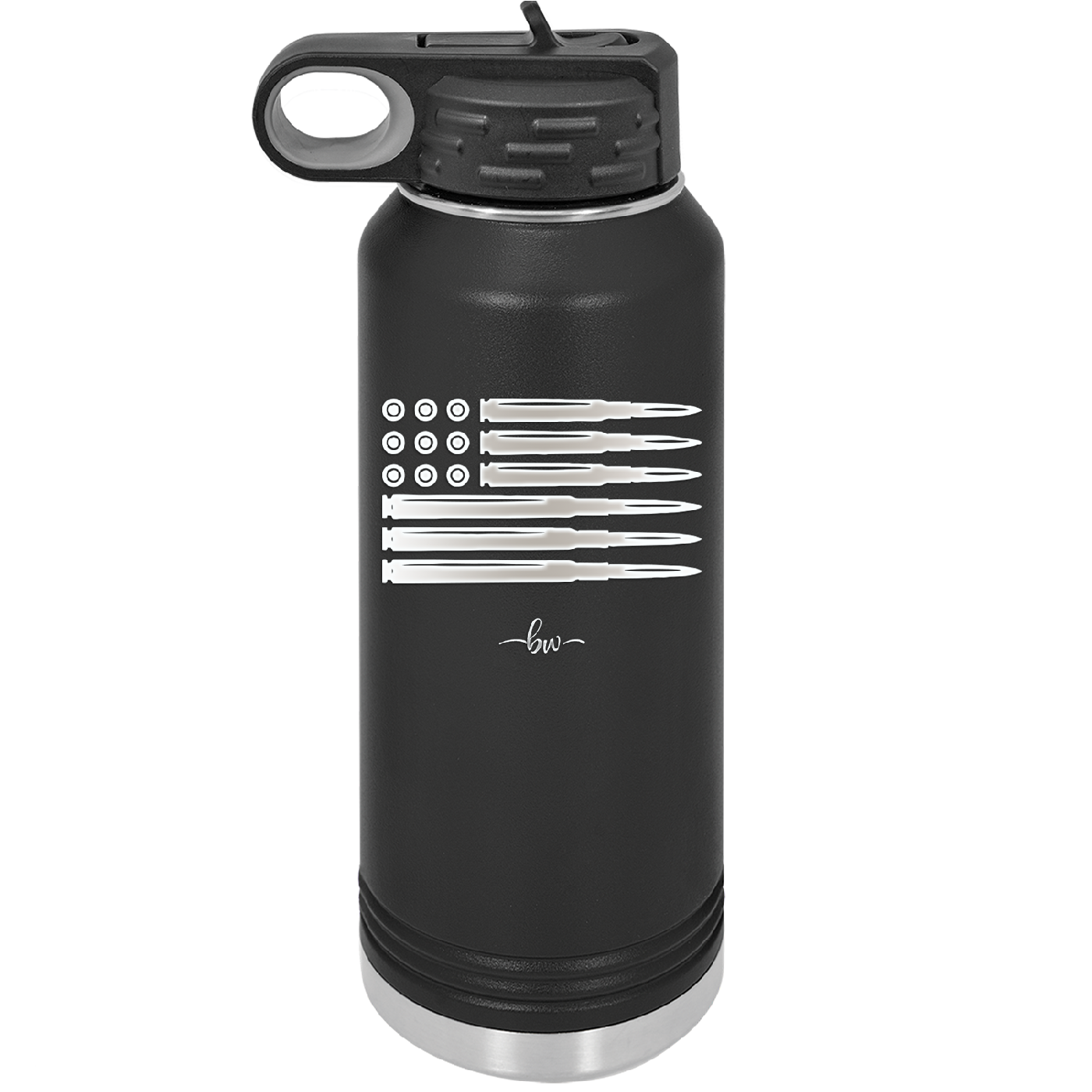 Bullet Flag - Laser Engraved Stainless Steel Drinkware - 1253 -