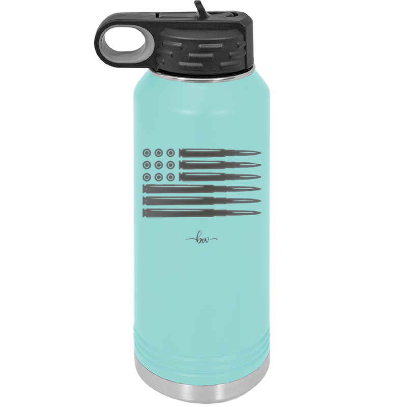 Bullet Flag - Laser Engraved Stainless Steel Drinkware - 1253 -