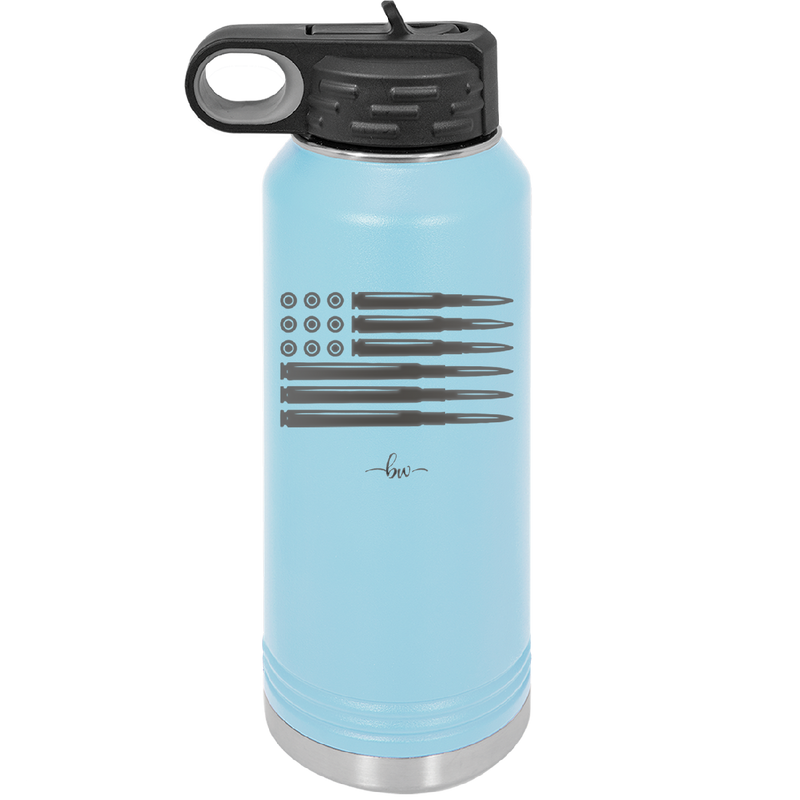 Bullet Flag - Laser Engraved Stainless Steel Drinkware - 1253 -