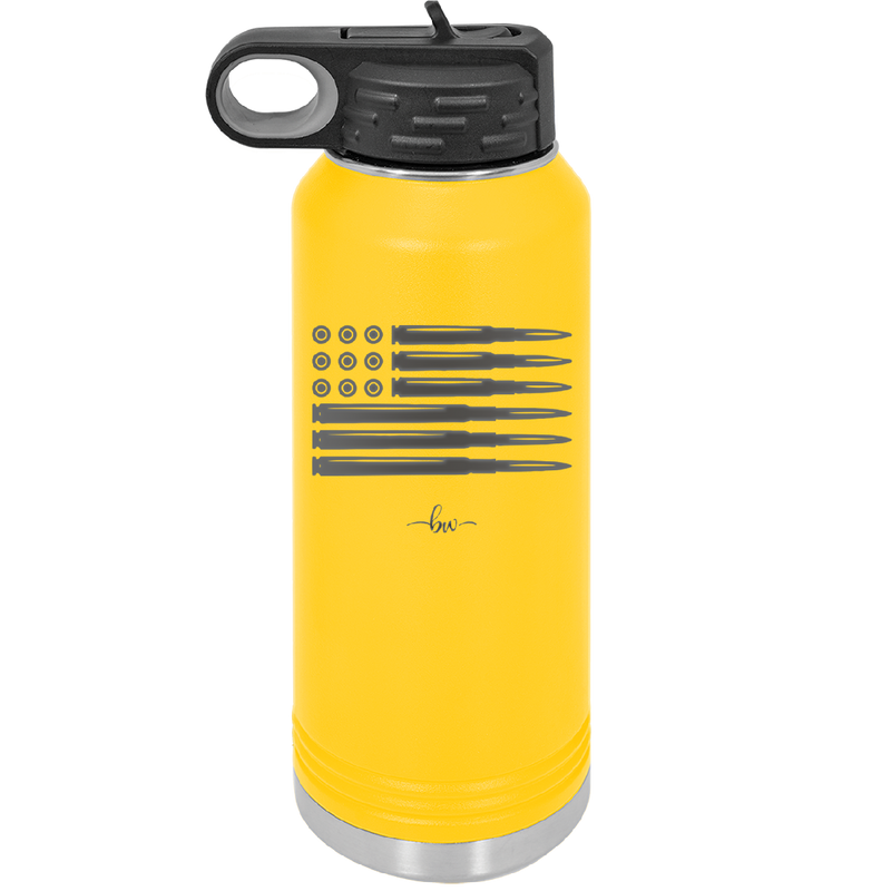 Bullet Flag - Laser Engraved Stainless Steel Drinkware - 1253 -