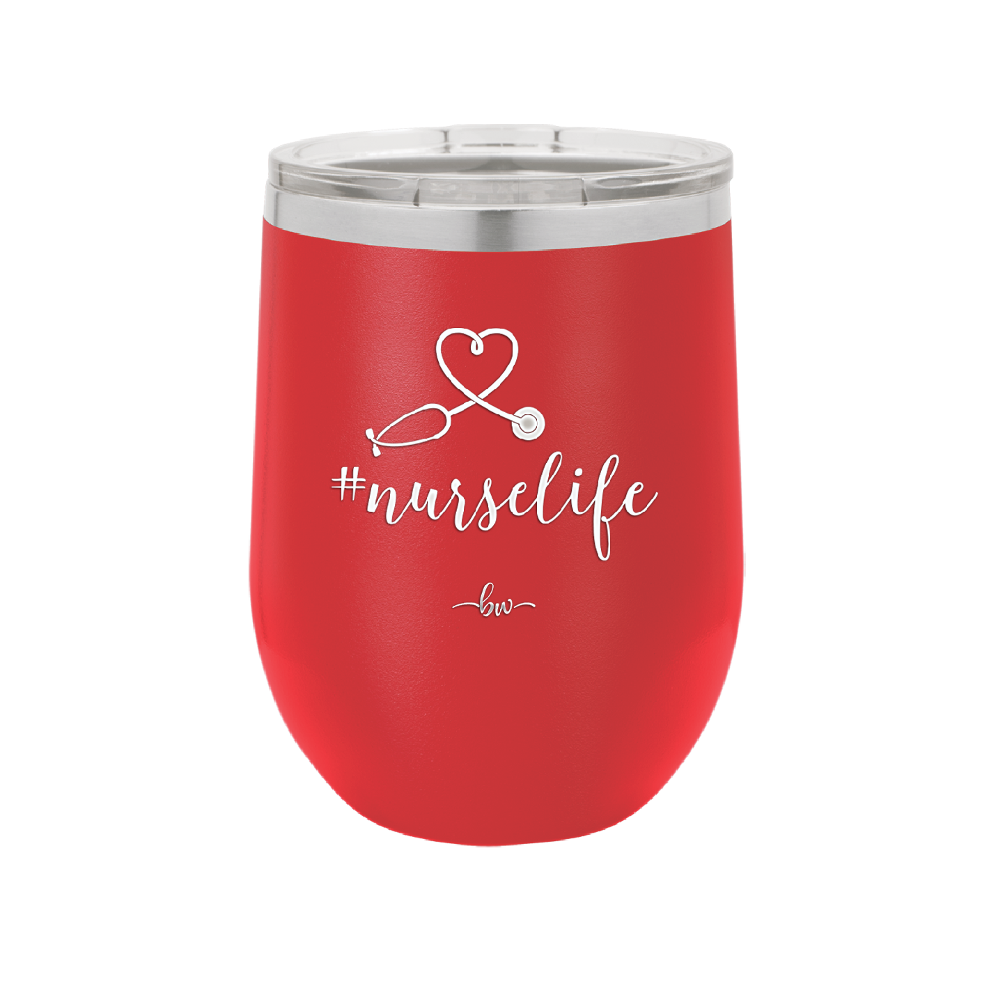 12 oz #nurselife wine cup - red