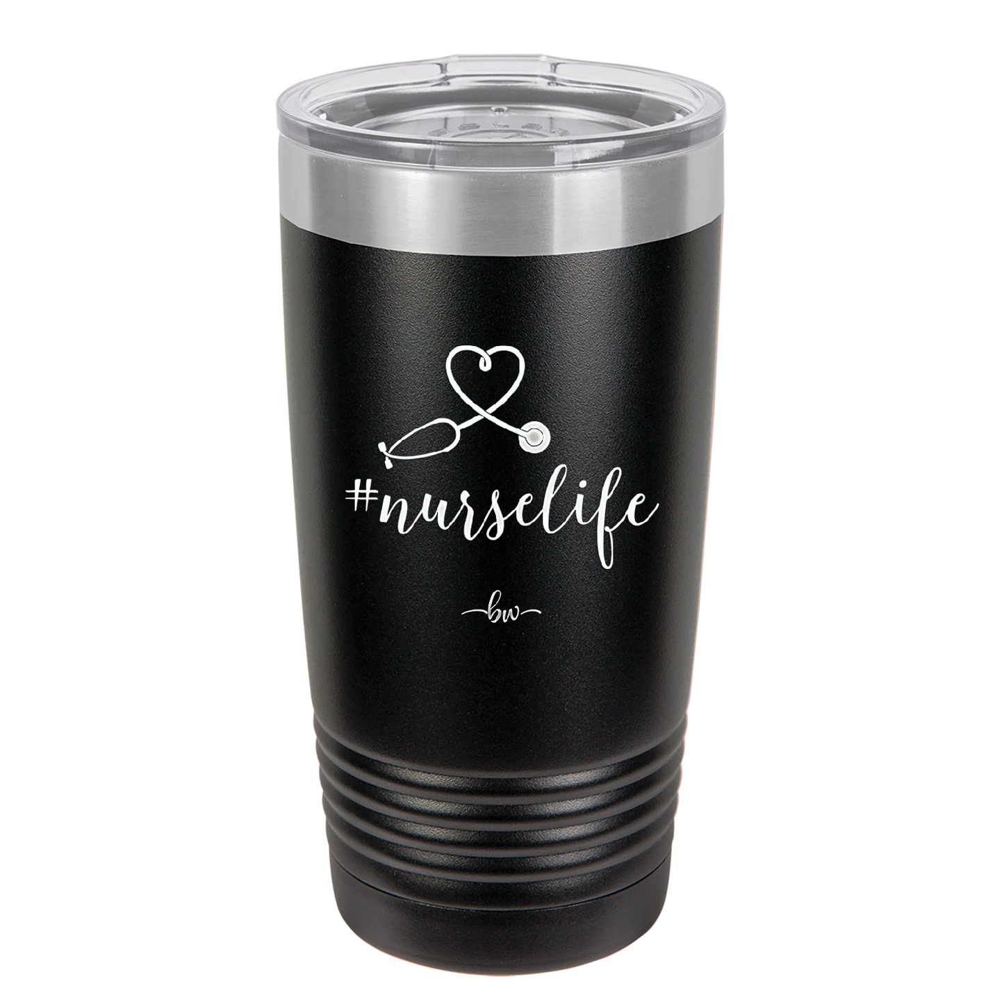 20oz #nurselife tumbler - black
