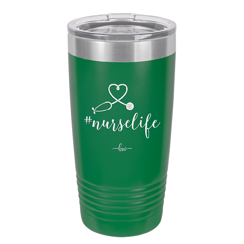 20oz #nurselife tumbler - green