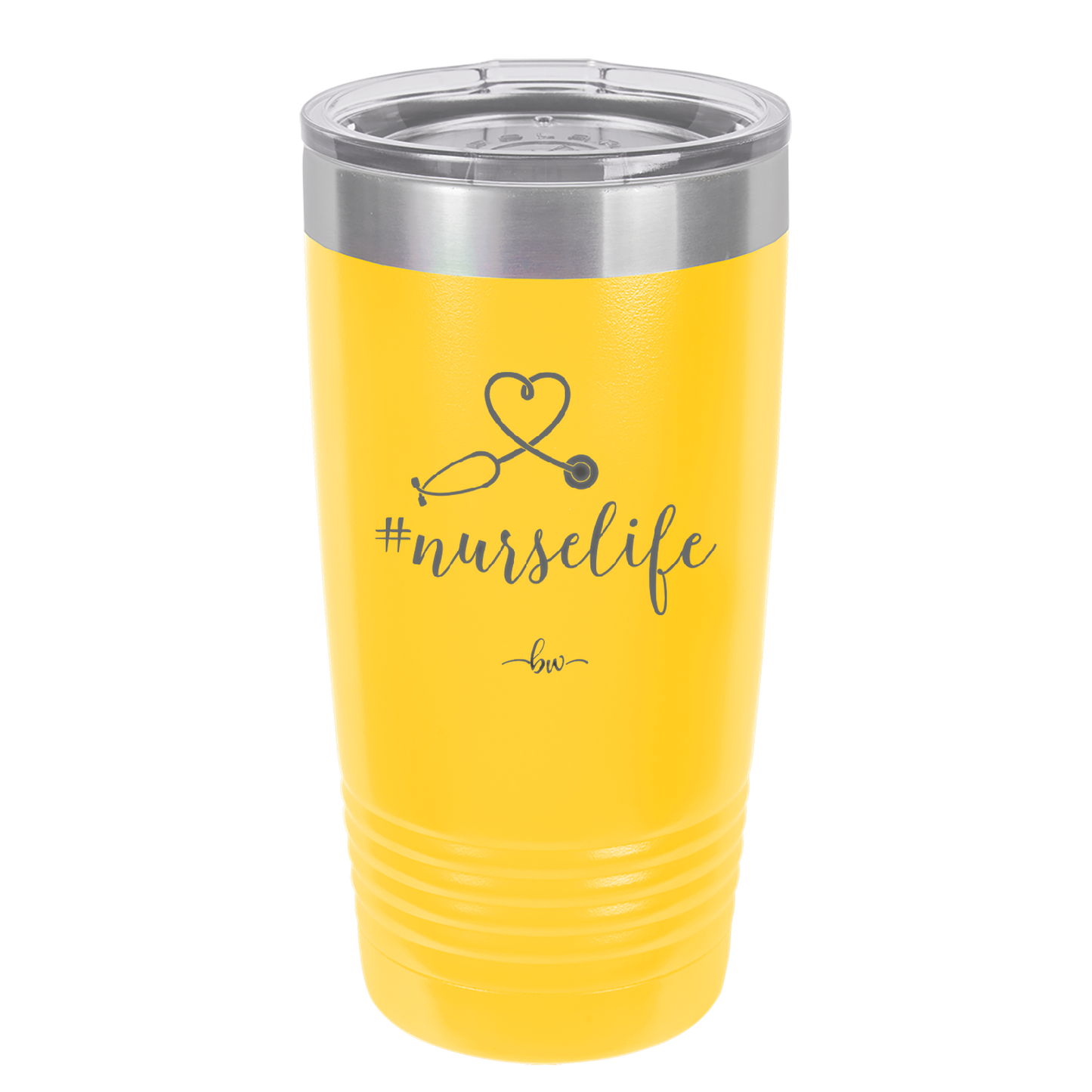 20oz #nurselife tumbler - yellow
