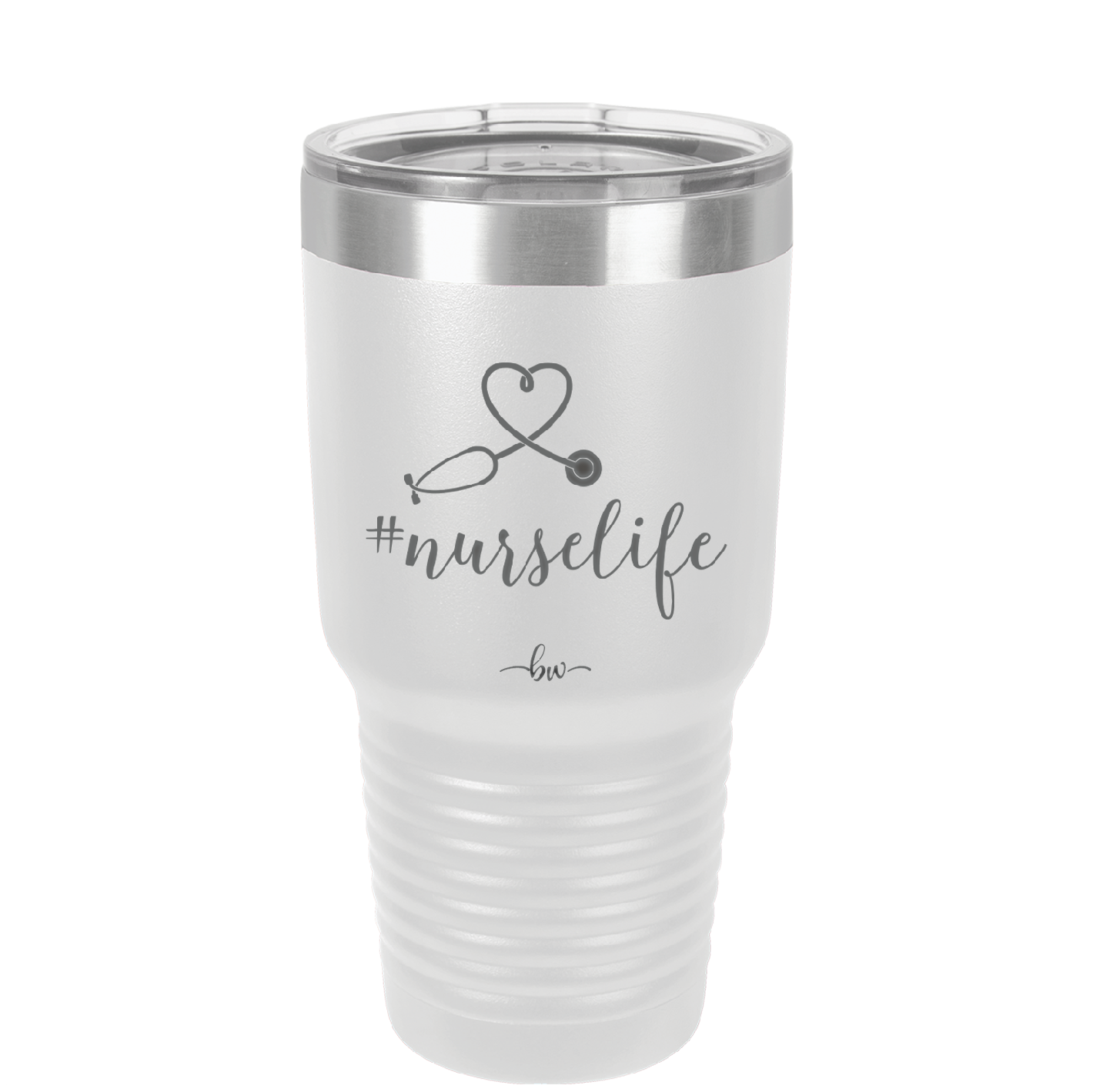 30oz #nurselife tumbler - white