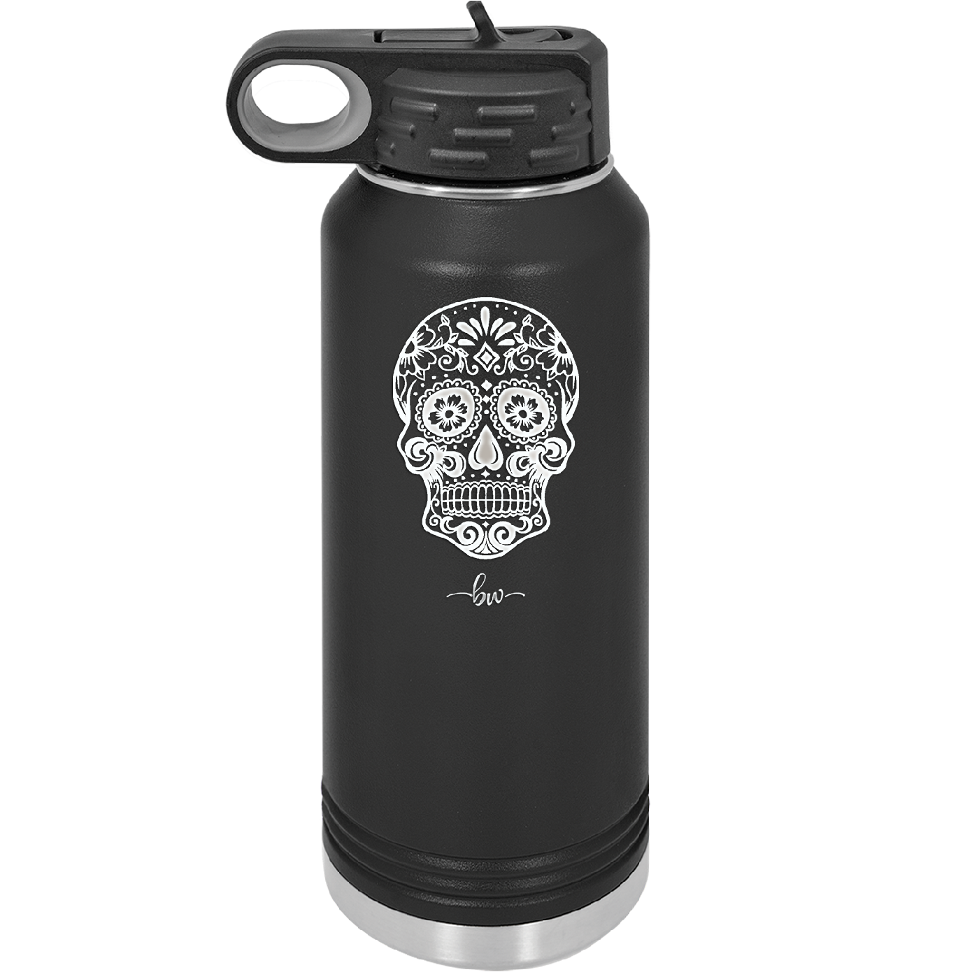 Sugar Skull - Laser Engraved Stainless Steel Drinkware - 1278 -