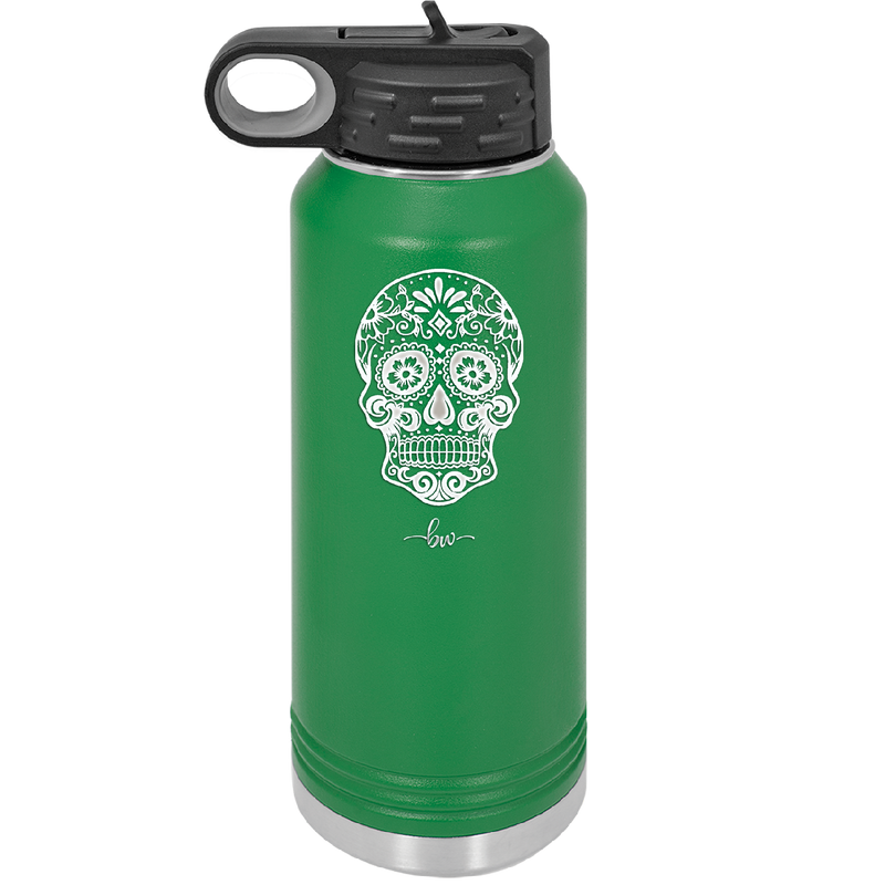 Sugar Skull - Laser Engraved Stainless Steel Drinkware - 1278 -