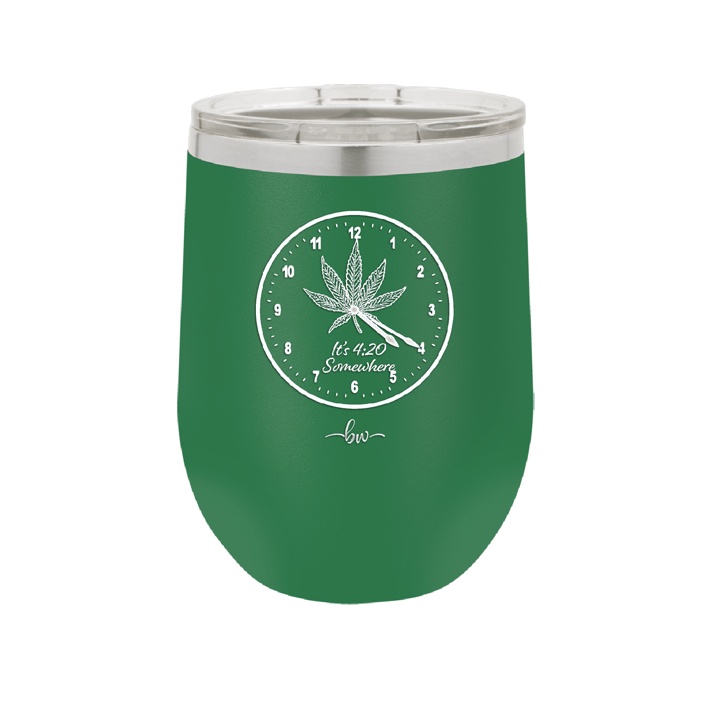 It's 420 Somewhere with Clock - Laser Engraved Stainless Steel Drinkware - 1282 -