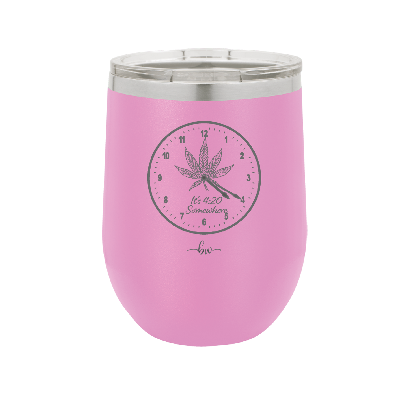 It's 420 Somewhere with Clock - Laser Engraved Stainless Steel Drinkware - 1282 -