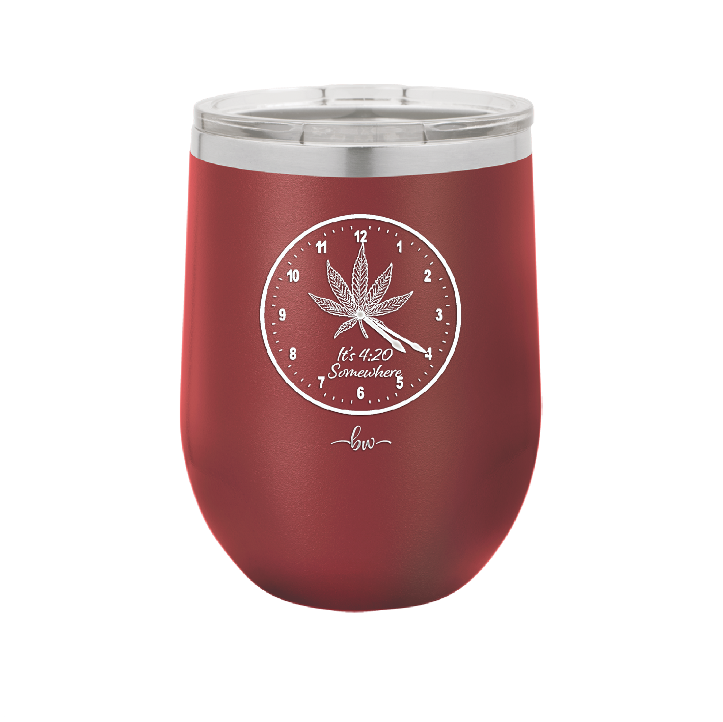 It's 420 Somewhere with Clock - Laser Engraved Stainless Steel Drinkware - 1282 -