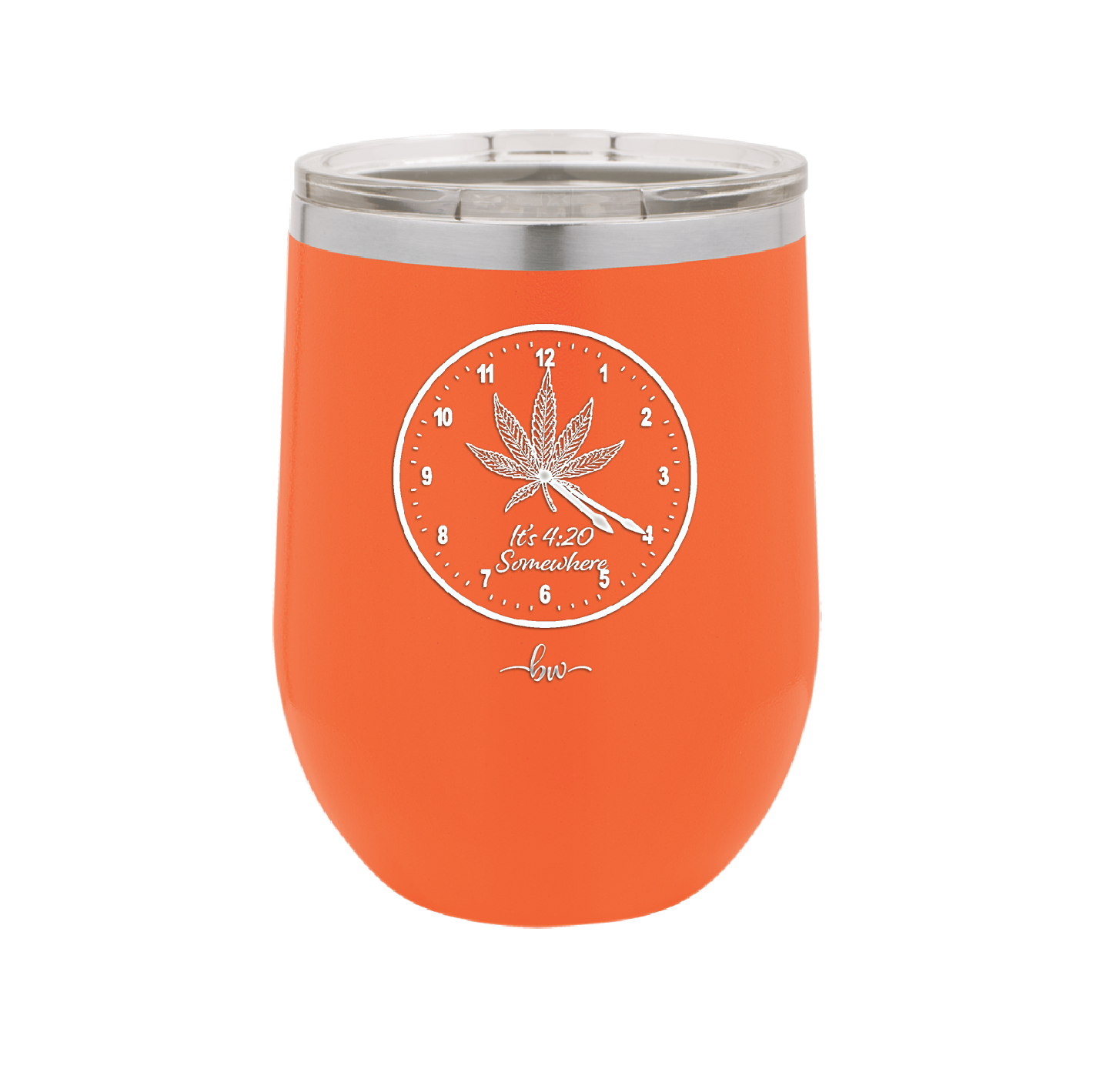 It's 420 Somewhere with Clock - Laser Engraved Stainless Steel Drinkware - 1282 -
