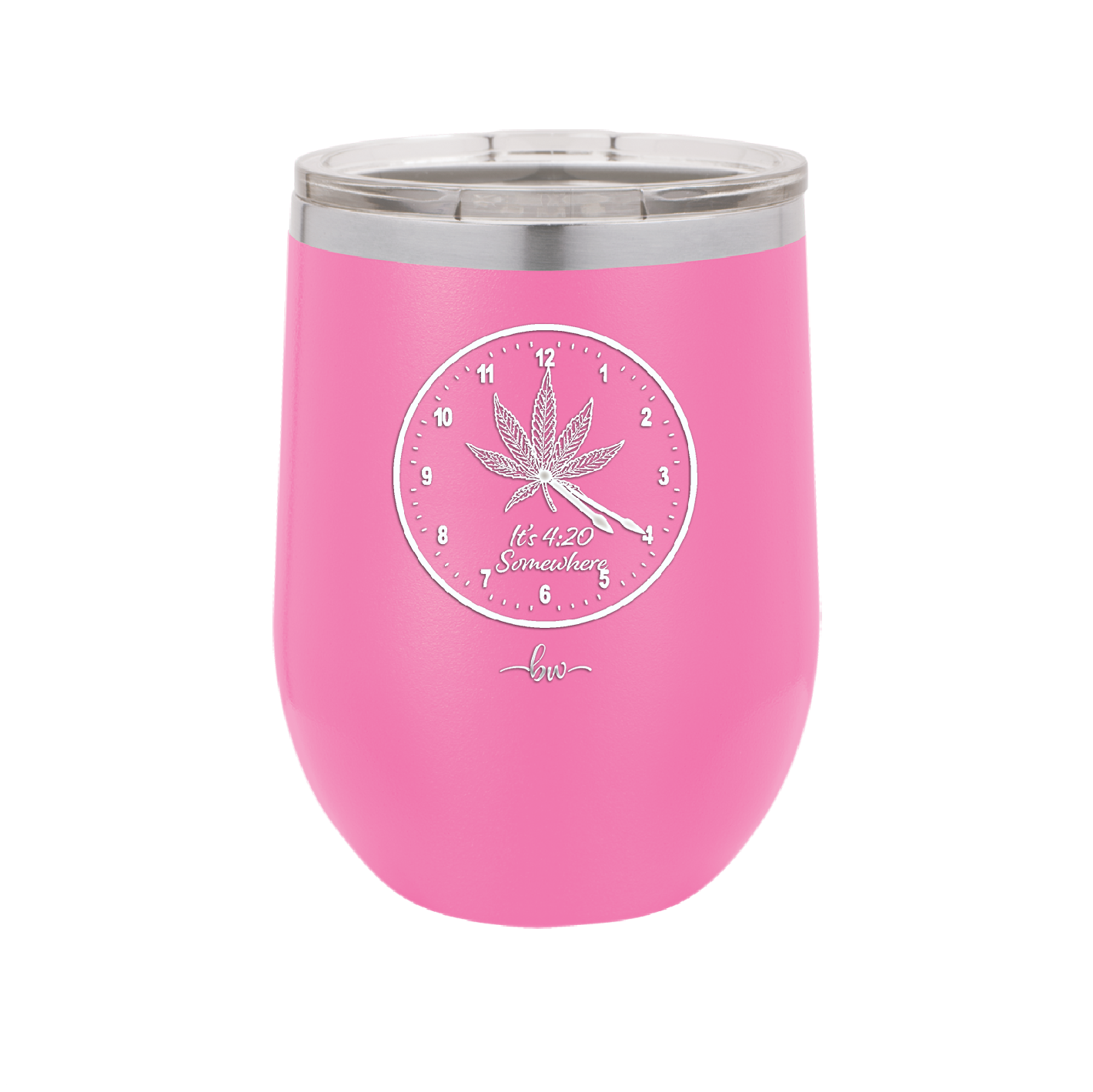 It's 420 Somewhere with Clock - Laser Engraved Stainless Steel Drinkware - 1282 -